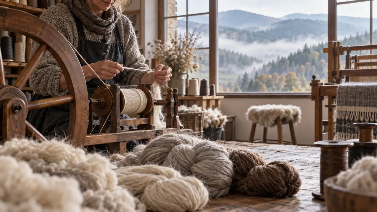 Troupeau de moutons dans un paysage vallonné des Vosges