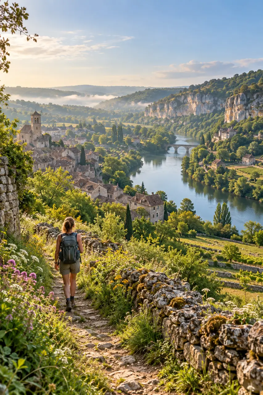 Figeac à pied, puis dans les vallées du Lot et du Célé