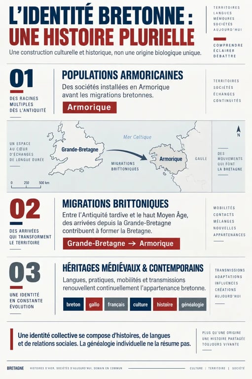 Infographie sur l’ethnie bretonne et la formation historique, linguistique et culturelle de l’identité bretonne