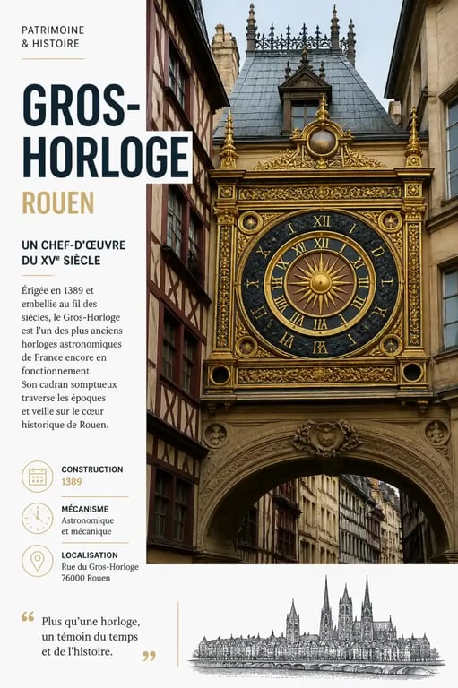Le Gros-Horloge, monument emblématique du patrimoine de Rouen
